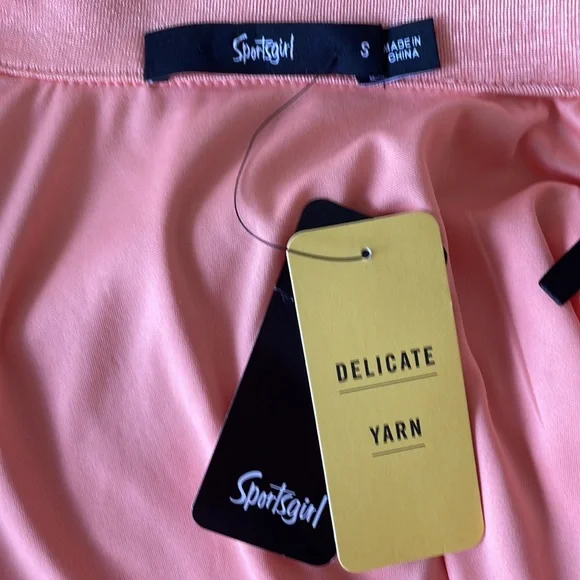 SPORTSGIRL Sz S metallic peach cropped button up short sleeved top - Picture 12 of 12